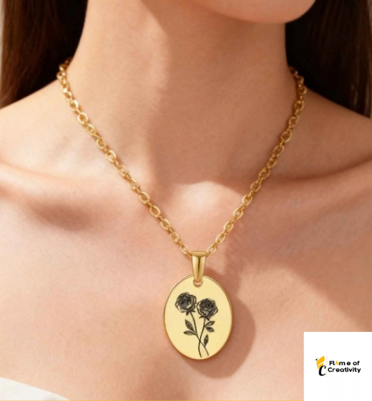 June Rose Birth Flower Necklace Delicate Floral Pendant Jewelry for Women