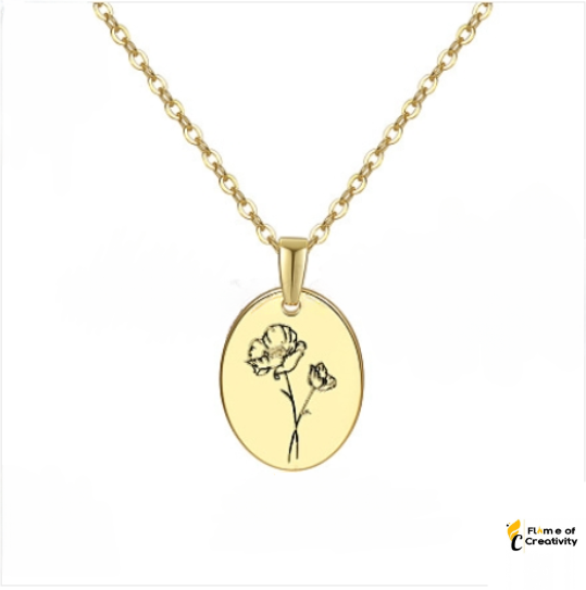 August Poppy Birth Flower Necklace Delicate Floral Pendant Jewelry for Women