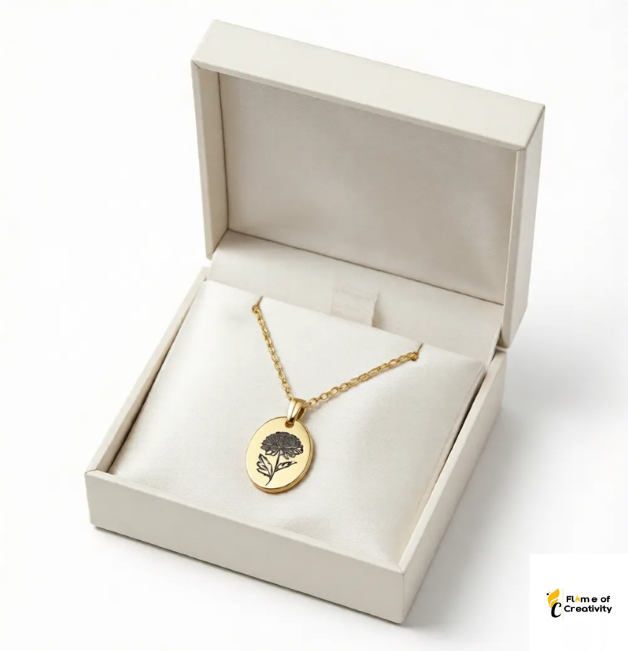 November Chrysanthemum Birth Flower Necklace Delicate Floral Pendant Jewelry for Women