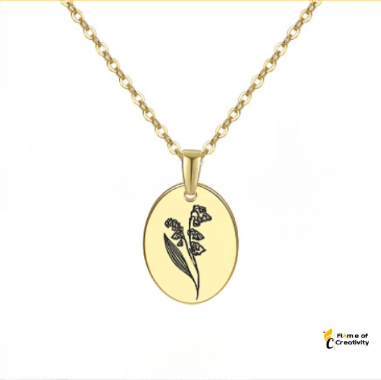 May Lily Birth Flower Necklace Delicate Floral Pendant Jewelry for Women